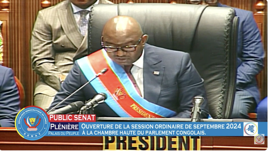 OUVERTURE DE LA SESSION DE SEPTEMBRE 2024 A LA CHAMBRE HAUTE DU PARLEMENT CONGOLAIS.